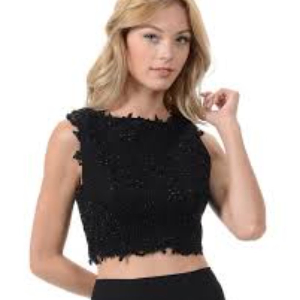 Black corset back top